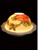 Hand Painted Porcelain Flower Dome Light with LED base